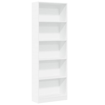 Boekenkast 60x24x176 cm bewerkt hout wit 2