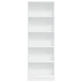 Boekenkast 60x24x176 cm bewerkt hout wit 4