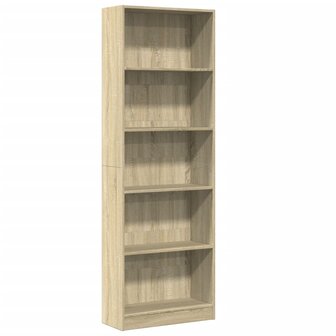 Boekenkast 60x24x176 cm bewerkt hout sonoma eikenkleurig 2