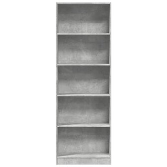 Boekenkast 60x24x176 cm bewerkt hout betongrijs 4