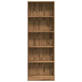 Boekenkast 60x24x176 cm bewerkt hout artisanaal eikenkleurig 4