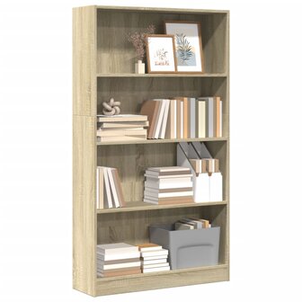 Boekenkast 80x24x143 cm bewerkt hout sonoma eikenkleurig 1