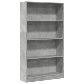 Boekenkast 80x24x143 cm bewerkt hout betongrijs 2