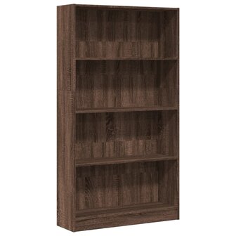 Boekenkast 80x24x143 cm bewerkt hout bruin eikenkleurig 2