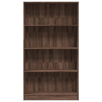 Boekenkast 80x24x143 cm bewerkt hout bruin eikenkleurig 4