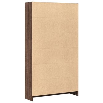 Boekenkast 80x24x143 cm bewerkt hout bruin eikenkleurig 6