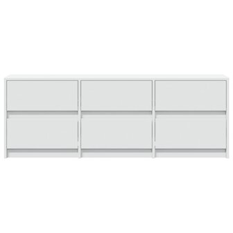 Tv-meubel met LED 140x34x50 cm bewerkt hout wit 7