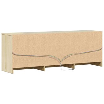 Tv-meubel met LED 140x34x50 cm bewerkt hout sonoma eikenkleurig 9