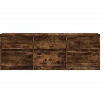 Tv-meubel met LED 140x34x50 cm bewerkt hout gerookt eikenkleur 7