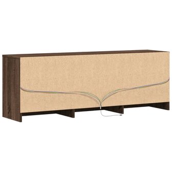 Tv-meubel met LED 140x34x50 cm bewerkt hout bruin eikenkleurig 9