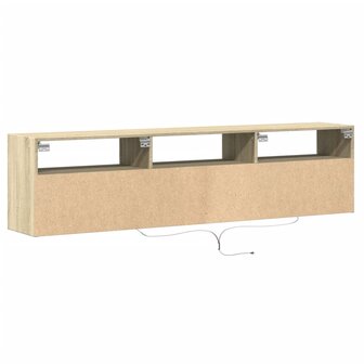 Tv-wandmeubel met LED-verlichting 180x31x45 cm sonoma eiken 8