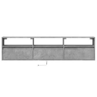 Tv-wandmeubel met LED-verlichting 180x31x45 cm betongrijs 6