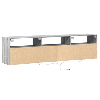 Tv-wandmeubel met LED-verlichting 180x31x45 cm grijs sonoma 8