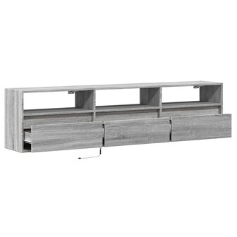 Tv-wandmeubel met LED-verlichting 180x31x45 cm grijs sonoma 9