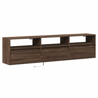 Tv-wandmeubel met LED-verlichting 180x31x45 cm bruin eikenkleur 3