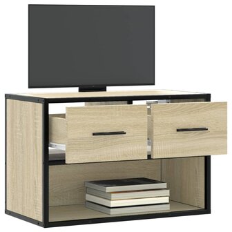 Tv-meubel 60x31x39,5 cm bewerkt hout metaal sonoma eikenkleurig 3