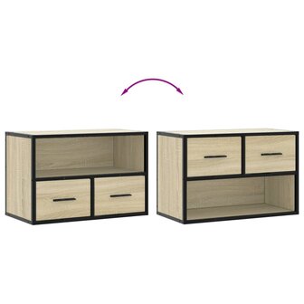 Tv-meubel 60x31x39,5 cm bewerkt hout metaal sonoma eikenkleurig 7