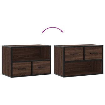 Tv-meubel 60x31x39,5 cm bewerkt hout metaal bruin eikenkleurig 7