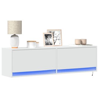 Tv-wandmeubel met LED-verlichting 140x31x38 cm wit 1