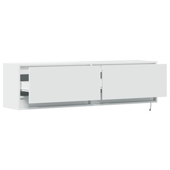 Tv-wandmeubel met LED-verlichting 140x31x38 cm wit 9