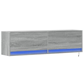 Tv-wandmeubel met LED-verlichting 140x31x38 cm grijs sonoma 3