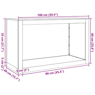 Haardhoutrek 100x40x60 cm staal zwart 10