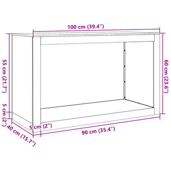 Haardhoutrek 100x40x60 cm gegalvaniseerd staal 10