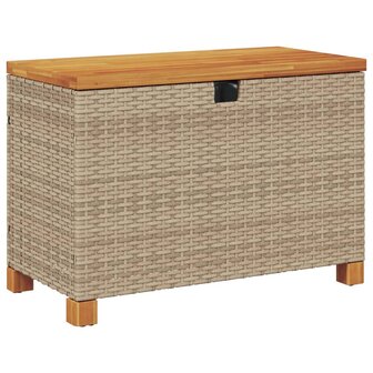 Tuinbox 80x40x48 cm poly rattan en acaciahout beige 2