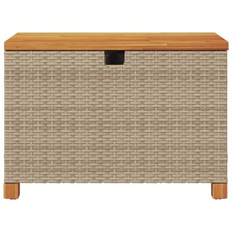 Tuinbox 80x40x48 cm poly rattan en acaciahout beige 4