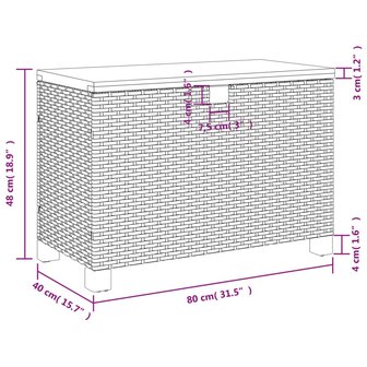 Tuinbox 80x40x48 cm poly rattan en acaciahout beige 11