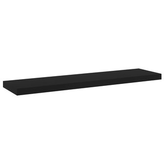 Wandschappen 4 st 40x10x1,5 cm bewerkt hout zwart 2