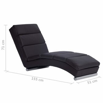 Chaise longue kunstleer bruin  8