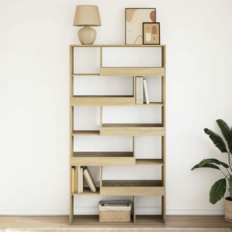 Boekenkast 100x33x187,5 cm bewerkt hout sonoma eikenkleurig 3