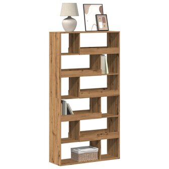 Boekenkast 100x33x187,5 cm bewerkt hout artisanaal eikenkleurig 1