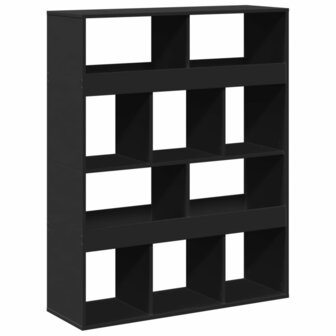 Boekenkast 100x33x125,5 cm bewerkt hout zwart 2