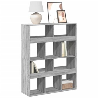 Boekenkast 100x33x125,5 cm bewerkt hout grijs sonoma eikenkleur 1