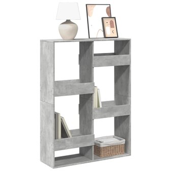 Boekenkast 100x33x135 cm bewerkt hout betongrijs 1