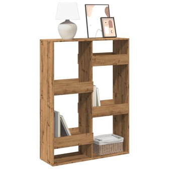 Boekenkast 100x33x135 cm bewerkt hout artisanaal eikenkleur 1