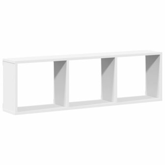 Wandkast 100x16x30 cm bewerkt hout wit 2