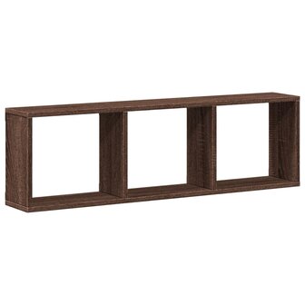 Wandkast 100x16x30 cm bewerkt hout bruin eikenkleur 2