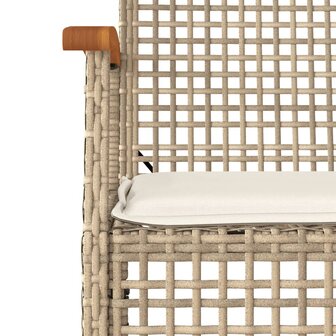 3-delige Tuinset met kussens poly rattan beige 3