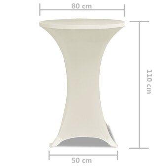 Statafelhoes Stretch &Oslash;80cm Cr&egrave;me (2 stuks) 5