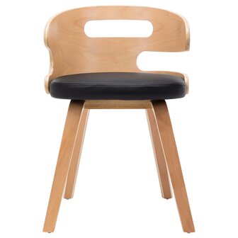 Eetkamerstoelen 4 st gebogen hout en kunstleer zwart 3