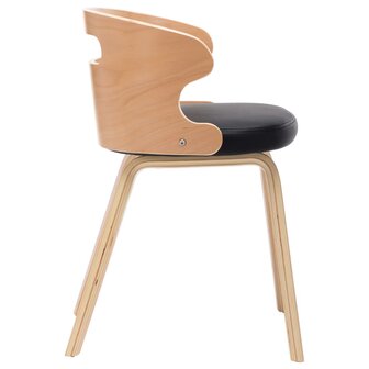 Eetkamerstoelen 4 st gebogen hout en kunstleer zwart 5