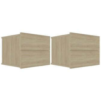 Nachtkastjes 2 st 40x30x30 cm bewerkt hout sonoma eikenkleurig 2