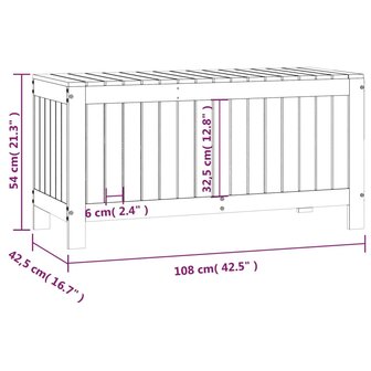 Tuinbox 108x42,5x54 cm massief grenenhout wit 10