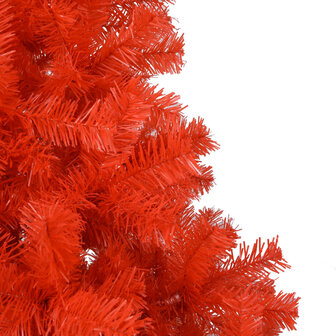 Kunstkerstboom met verlichting en kerstballen 150 cm PVC rood 4