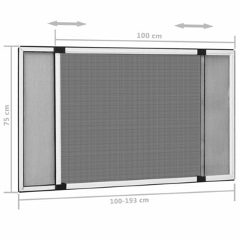 Raamhor uitschuifbaar (100-193)x75 cm wit 11