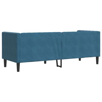 Driezitsbank Chesterfield-stijl met bolsters fluweel blauw 6