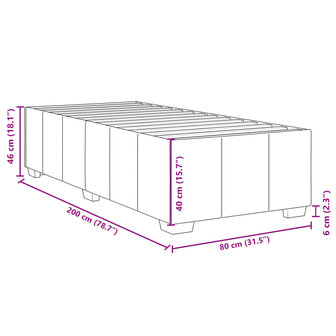 Boxspring met matras stof lichtgrijs 80x200 cm 12